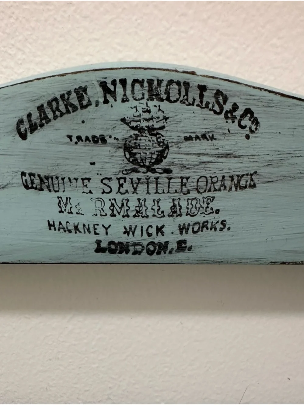 Light Blue Distressed Wooden Wall Shelf for Spices, Oils, Nicknack Collectables